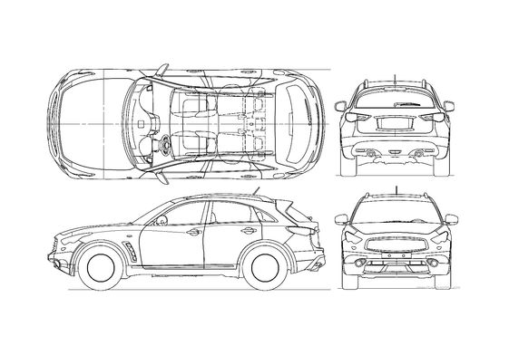 Download drawing Infiniti FX50 SUV 2010 in ai pdf png svg formats